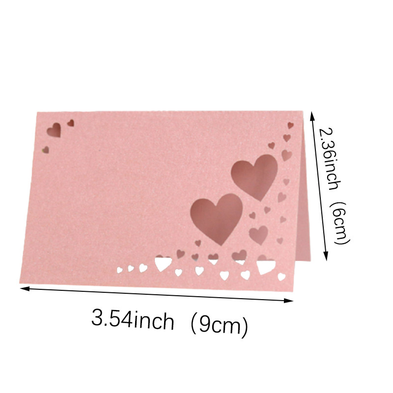 50db Üreges szerelmes szív asztal Név Helykártyák Lézervágás Beállítás Név Üzenet Kártya Ülés Esküvői Születésnapi Party Kedvez asztaldísz