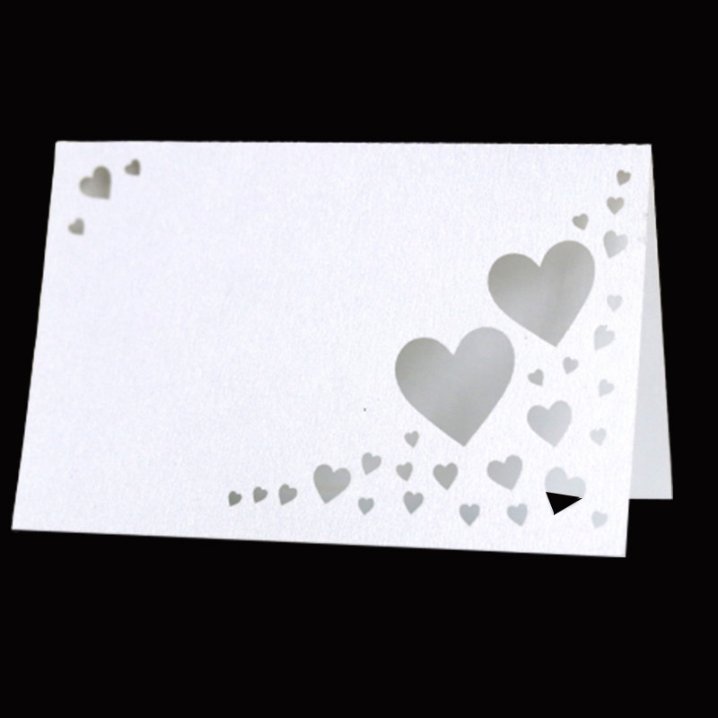 50db Üreges szerelmes szív asztal Név Helykártyák Lézervágás Beállítás Név Üzenet Kártya Ülés Esküvői Születésnapi Party Kedvez asztaldísz