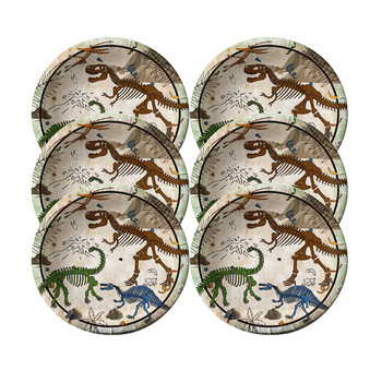 Αρχαιολογικό Θέμα απολιθωμάτων δεινοσαύρων Χρόνια πολλά για πάρτι Decora Επιτραπέζια σκεύη μιας χρήσης Χάρτινα πιάτα Μπαλόνια Προμήθειες για ντους μωρών