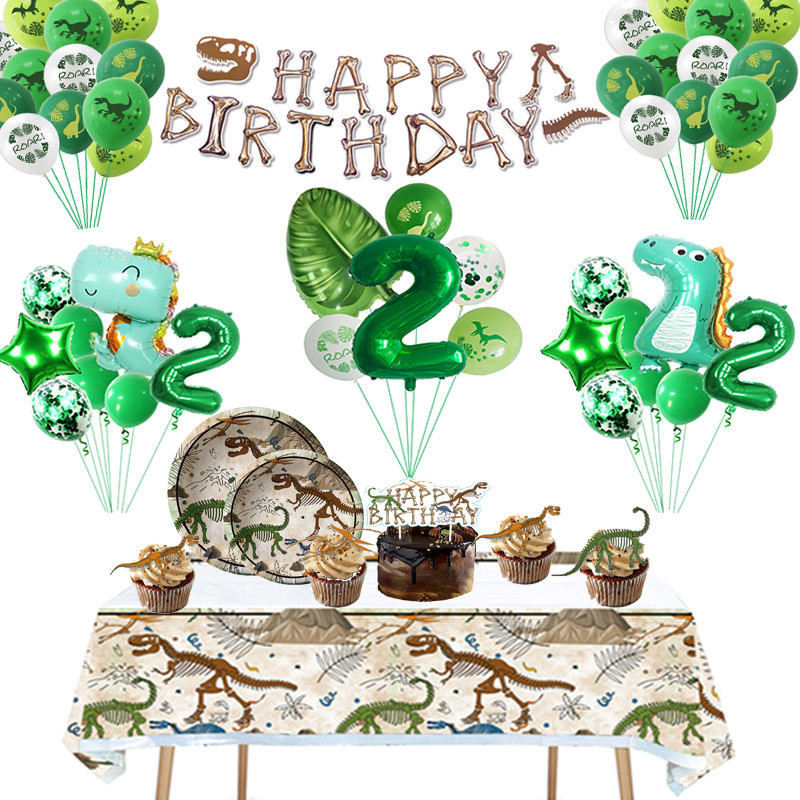 Dinozaur Fosilă Tema arheologică La mulți ani Decora pentru petrecere Veselă de unică folosință Farfurii din hârtie Baloane Rechizite pentru baby shower