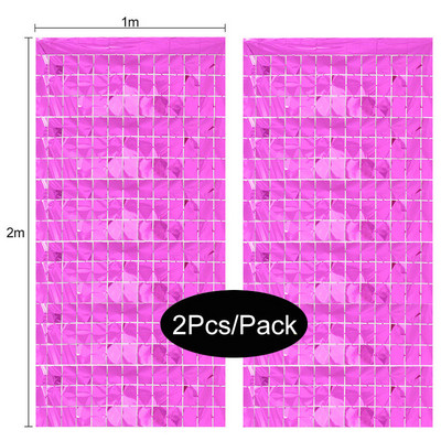 Divu komplektu ballīšu fons Metāla folijas bārkstis vizulis aizkars pieaugušajiem bērniem dzimšanas dienas svinībām kāzu dekorēšanai bērnu dušas labvēlības piederumi