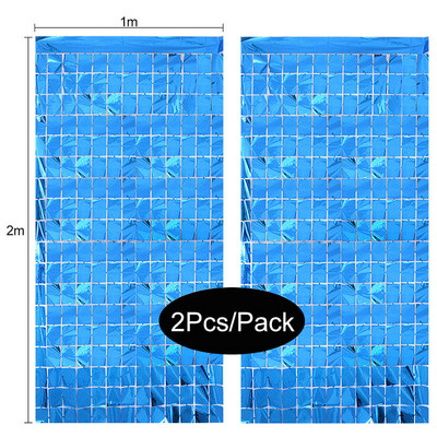 Divu komplektu ballīšu fons Metāla folijas bārkstis vizulis aizkars pieaugušajiem bērniem dzimšanas dienas svinībām kāzu dekorēšanai bērnu dušas labvēlības piederumi