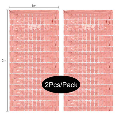 Divu komplektu ballīšu fons Metāla folijas bārkstis vizulis aizkars pieaugušajiem bērniem dzimšanas dienas svinībām kāzu dekorēšanai bērnu dušas labvēlības piederumi