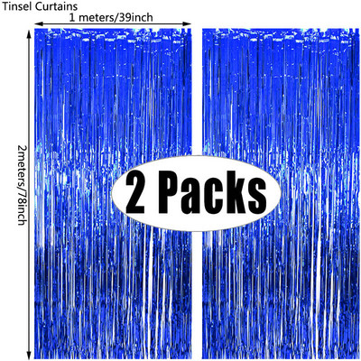 Divu komplektu ballīšu fons Metāla folijas bārkstis vizulis aizkars pieaugušajiem bērniem dzimšanas dienas svinībām kāzu dekorēšanai bērnu dušas labvēlības piederumi