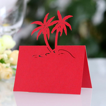 50 τμχ Τραπέζι με κομμένο με λέιζερ δέντρο καρύδας Όνομα θέσης κάρτας καλεσμένων Ρύθμιση κάρτας μηνύματος γάμου Διακοσμήσεις για χριστουγεννιάτικο πάρτι