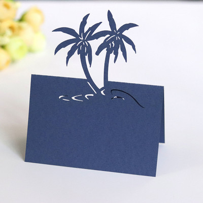 50gab Lāzergriezts kokosriekstu koka galds Nosaukums Vietas kartīte Viesa Ziņojums Iestatījuma kartīte Kāzu pasākums Ziemassvētku ballītes labvēlības dekorācijas