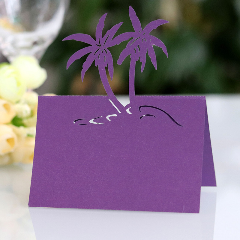 50gab Lāzergriezts kokosriekstu koka galds Nosaukums Vietas kartīte Viesa Ziņojums Iestatījuma kartīte Kāzu pasākums Ziemassvētku ballītes labvēlības dekorācijas