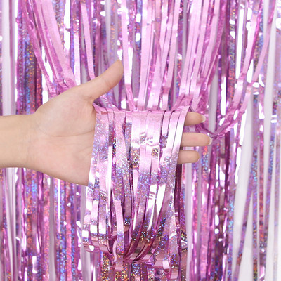 Gimtadienio dekoracijos 1–4 m folijos blizgučio užuolaidos Gimtadienio fonas Užuolaidos Merginos Vestuvės Mergvakario fonas Photozon