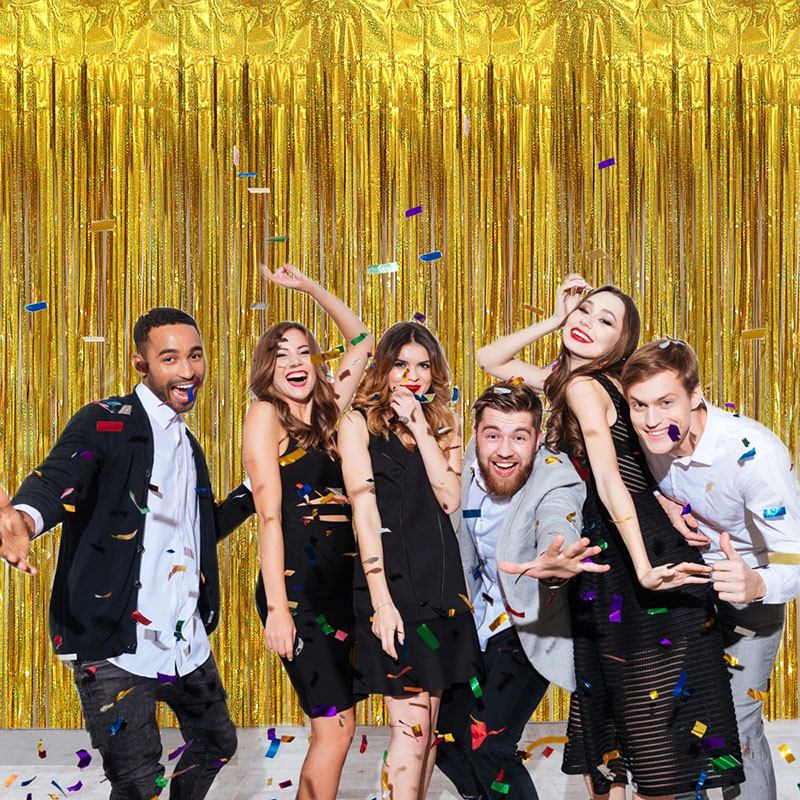 Gimtadienio dekoracijos 1–4 m folijos blizgučio užuolaidos Gimtadienio fonas Užuolaidos Merginos Vestuvės Mergvakario fonas Photozon