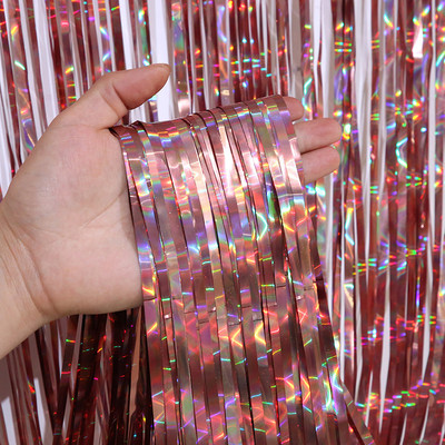 Szivárványos fólia rojtos függöny Macaron függöny fotófülke háttere esküvői születésnapra Babazuhany karácsonyi parti díszek