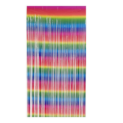 Szivárványos fólia rojtos függöny Macaron függöny fotófülke háttere esküvői születésnapra Babazuhany karácsonyi parti díszek