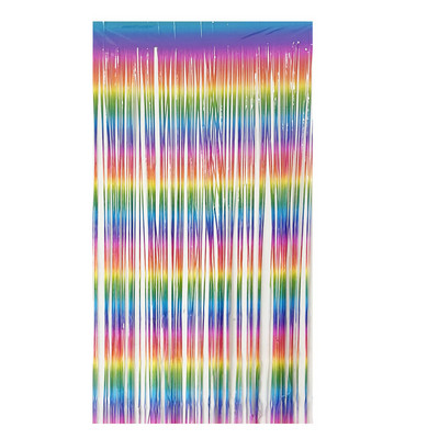 Szivárványos fólia rojtos függöny Macaron függöny fotófülke háttere esküvői születésnapra Babazuhany karácsonyi parti díszek