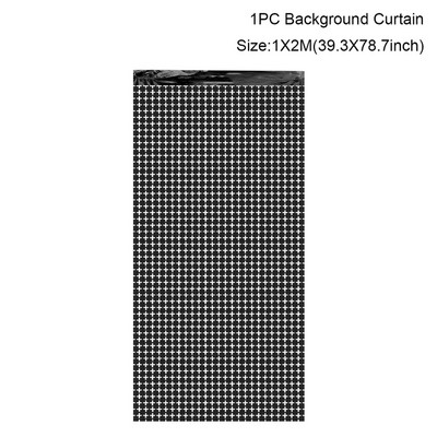 Születésnapi parti dekorációk Háttér Függönyök Csillogó fekete arany talmi rojtos fólia függöny háttér esküvői felnőttek évfordulója