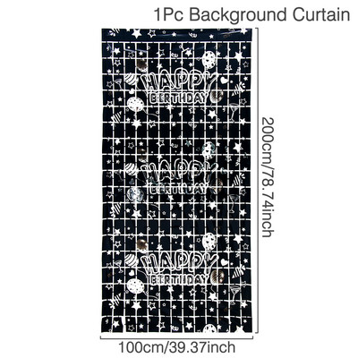 Születésnapi parti dekorációk Háttér Függönyök Csillogó fekete arany talmi rojtos fólia függöny háttér esküvői felnőttek évfordulója