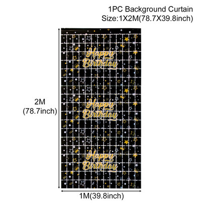 Auksinio blizgučio su gimtadienio vakarėlio fonas nuotraukai Juodas su gimtadieniu suaugusiems vakarėlio dekoravimo reikmenys „pasidaryk pats“ fonai