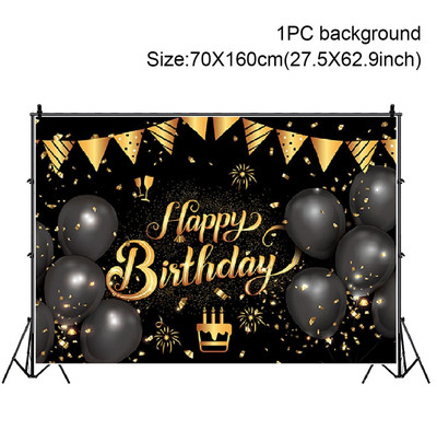 Auksinio blizgučio su gimtadienio vakarėlio fonas nuotraukai Juodas su gimtadieniu suaugusiems vakarėlio dekoravimo reikmenys „pasidaryk pats“ fonai
