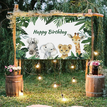 Jungle Animals Backdrop Jungle Wild One Safari Birthday Party Decorations Baby Shower Boy 1st Birthday Background photozone