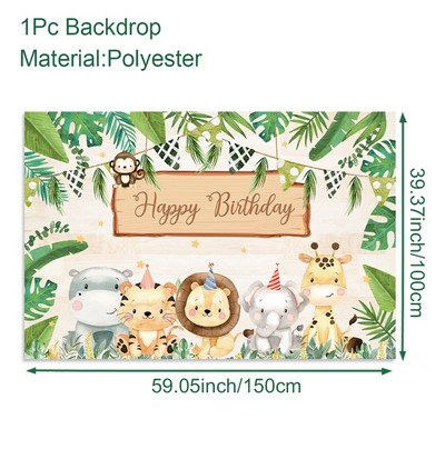 Jungle Animals Backdrop Jungle Wild One Safari Birthday Party Decorations Baby Shower Boy 1st Birthday Background photozone