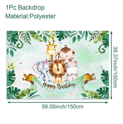 Jungle Animals Backdrop Jungle Wild One Safari Birthday Party Decorations Baby Shower Boy 1st Birthday Background photozone