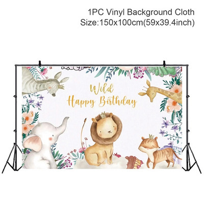 Jungle Animals Backdrop Jungle Wild One Safari Birthday Party Decorations Baby Shower Boy 1st Birthday Background photozone