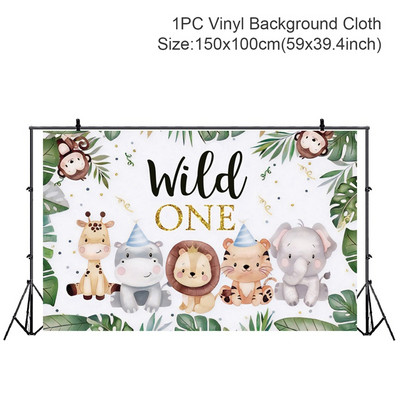 Jungle Animals Backdrop Jungle Wild One Safari Birthday Party Decorations Baby Shower Boy 1st Birthday Background photozone