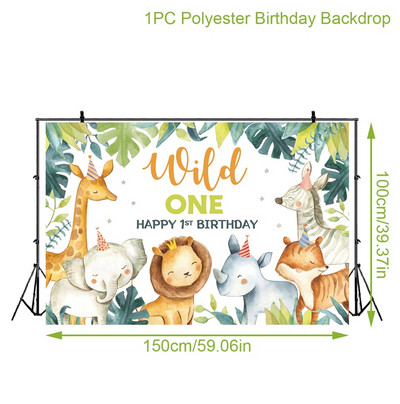 Jungle Animals Backdrop Jungle Wild One Safari Birthday Party Decorations Baby Shower Boy 1st Birthday Background photozone
