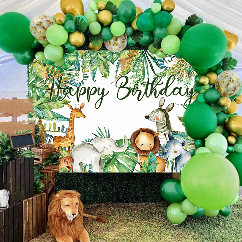 Jungle Animals Backdrop Jungle Wild One Safari Birthday Party Decorations Baby Shower Boy 1st Birthday Background photozone