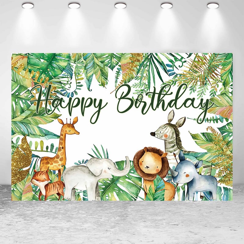 Jungle Animals Backdrop Jungle Wild One Safari Birthday Party Decorations Baby Shower Boy 1st Birthday Background photozone