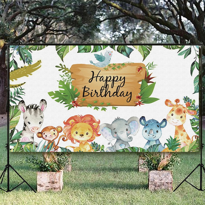 Jungle Animals Backdrop Jungle Wild One Safari Birthday Party Decorations Baby Shower Boy 1st Birthday Background photozone