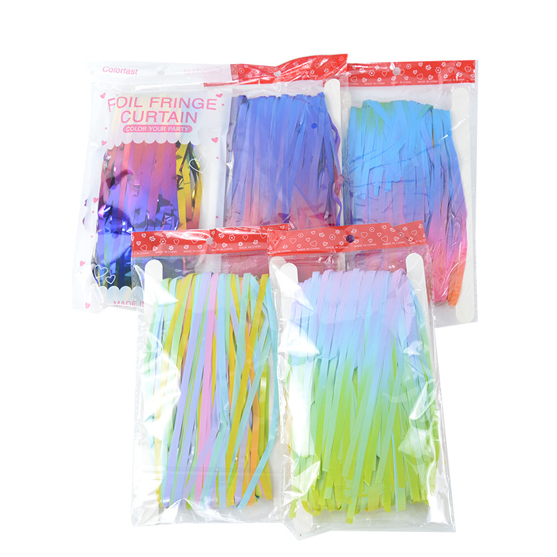 Perdele de fundal pentru petrecerea burlacilor de 2M Curcubeu beteala cu franjuri Perdele din folie de naștere Decor pentru petrecerea de nuntă Decor de aniversare