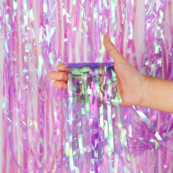 Φονικό Τετράγωνες κουρτίνες Bachelorette Party Glitter Tinsel Fringe Baby Shower Διακόσμηση γενεθλίων για την επέτειο γάμου