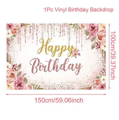 Rođendanska pozadina. Zlatna svjetlucava pozadina za foto kabinu. Viseća zastava. Sretan rođendan. Dekoracija za zabavu. Pozadina, banner