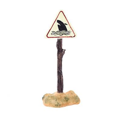 Ornamente de decorare pentru acvariu din rășină Semn de avertizare rechin artificial Accesorii pentru amenajare peisagistică pentru fundal de acvariu pentru acvariu