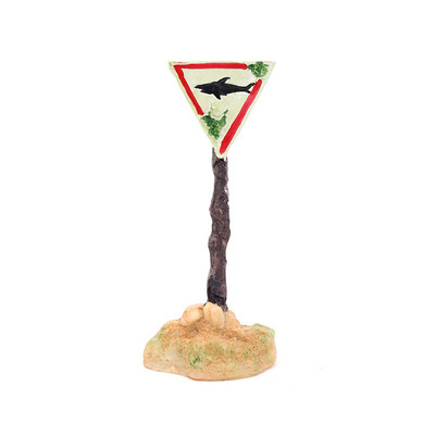 Ornamente de decorare pentru acvariu din rășină Semn de avertizare rechin artificial Accesorii pentru amenajare peisagistică pentru fundal de acvariu pentru acvariu