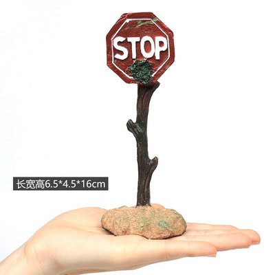 Ornamente de decorare pentru acvariu din rășină Semn de avertizare rechin artificial Accesorii pentru amenajare peisagistică pentru fundal de acvariu pentru acvariu