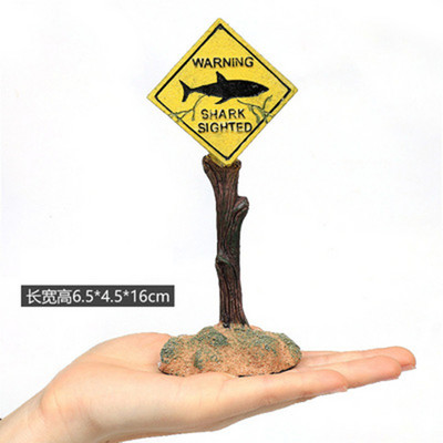 Ornamente de decorare pentru acvariu din rășină Semn de avertizare rechin artificial Accesorii pentru amenajare peisagistică pentru fundal de acvariu pentru acvariu
