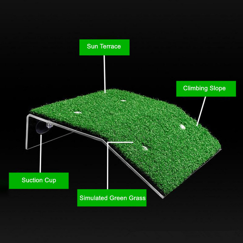 Akvārija bruņurupuču peldēšanas platforma, simulēta zāliena bruņurupuča kāpnes, kāpšana zivju tvertnē, mazo rāpuļu peldošās salas dekorēšana