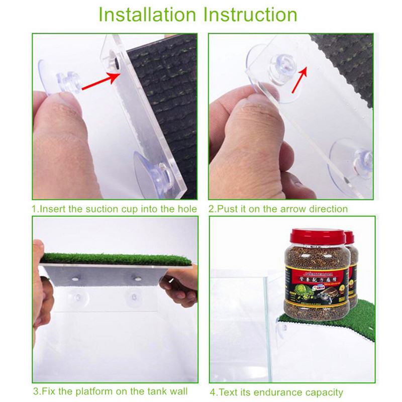 Akvārija bruņurupuču peldēšanas platforma, simulēta zāliena bruņurupuča kāpnes, kāpšana zivju tvertnē, mazo rāpuļu peldošās salas dekorēšana