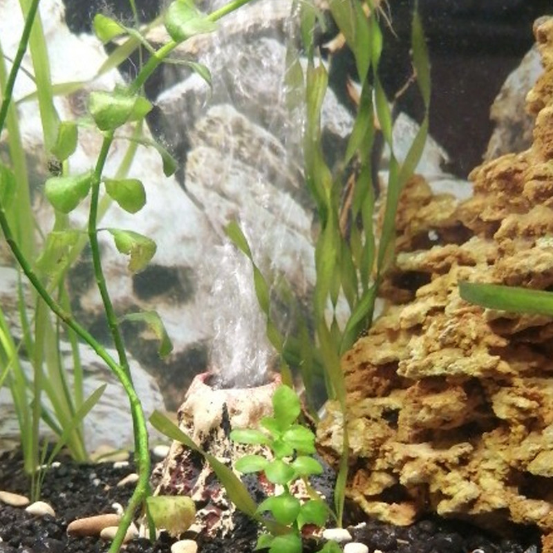 Acvariu în formă de vulcan Decor rezervor de pește Pompă de oxigen Set de acvariu cu bule de aer Decorare pentru peisaje de acvariu