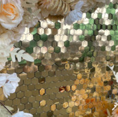 1 buc Panou de perete cu paiete strălucitoare fundal albastru roz eveniment petrecere aniversare nunta spectacol decorațiuni hexagonale cu sclipici panouri de vânt