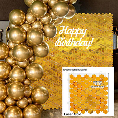 Dzimšanas dienas ballīte Fons Mirdzoši Mirdzoši Kvadrātveida fliteru paneļi Sienas Kāzas Dzimšanas dienas dekors Bērnu duša Ziemassvētku dekors