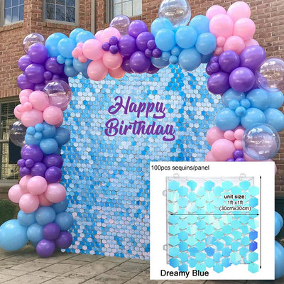 Dzimšanas dienas ballīte Fons Mirdzoši Mirdzoši Kvadrātveida fliteru paneļi Sienas Kāzas Dzimšanas dienas dekors Bērnu duša Ziemassvētku dekors