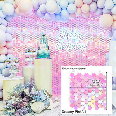 Dzimšanas dienas ballīte Fons Mirdzoši Mirdzoši Kvadrātveida fliteru paneļi Sienas Kāzas Dzimšanas dienas dekors Bērnu duša Ziemassvētku dekors