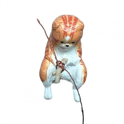 Akvárium dekoráció akvárium tereprendezés élénk forma, gyönyörű rajzfilm horgászmacskadísz háztartási kellék