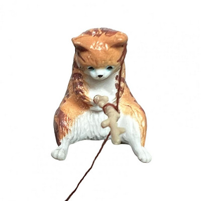 Akvárium dekoráció akvárium tereprendezés élénk forma, gyönyörű rajzfilm horgászmacskadísz háztartási kellék