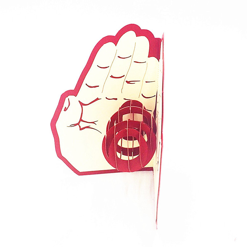 Mīlestība rokās Romantiskas 3D uznirstošas kartītes Valentīna dienas jubilejas ar lāzeru izgrieztas kāzu ielūgumu apsveikuma kartītes ar aploksni