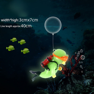 Светещ зелен Mini Diver Kawaii Симулиран плаващ Frogman за аквариумни орнаменти Fish Tank Decoration Аксесоари за аквариум