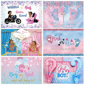 1db Újszülött Nemek Felfedő buli fiú vagy lány fotóhívás babazuhany háttér fotózáshoz Háttér dekor fotóstúdió kellékek