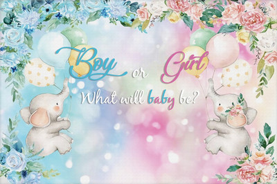 1db Újszülött Nemek Felfedő buli fiú vagy lány fotóhívás babazuhany háttér fotózáshoz Háttér dekor fotóstúdió kellékek