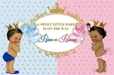 1db Újszülött Nemek Felfedő buli fiú vagy lány fotóhívás babazuhany háttér fotózáshoz Háttér dekor fotóstúdió kellékek